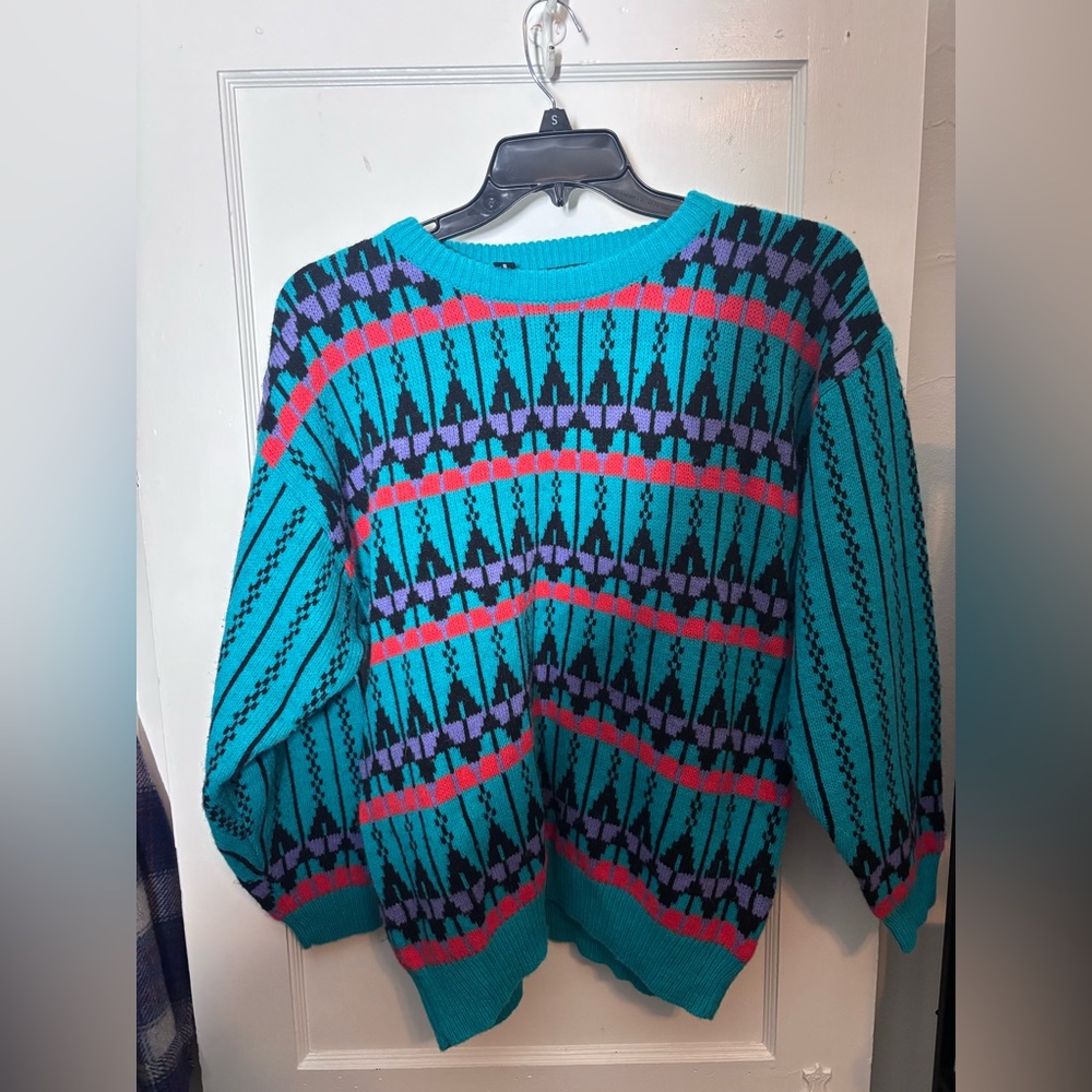 80s ski retro colorful Sweater